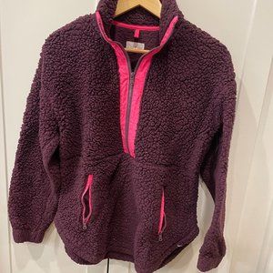 Lou & Grey Wine Colored Fuzzy Fleecec, Size XS, X-Small (fits like a small)